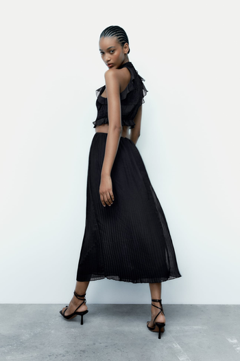 Contrast Pleated Dress from Zara