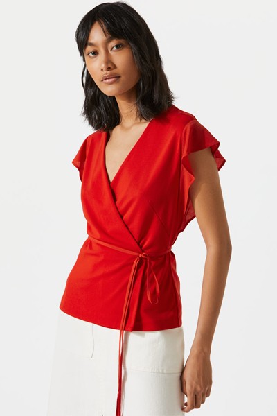 Wrap Jersey Tie Top