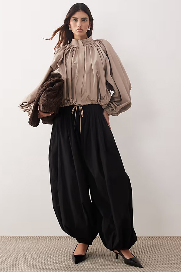 Waist Seam Detail Balloon Cuffed Trousers from ARRANGE