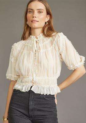 Chiffon Ruffled Blouse from Anthropologie