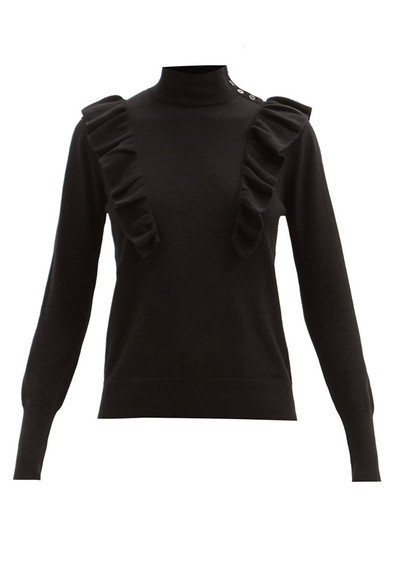 Loulou Ruffled High-Neck Merino Sweater from Cefinn