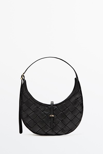 Braided Leather Mini Shoulder Bag from Massimo Dutti