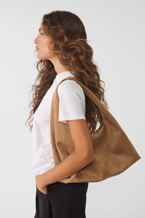 Faux Suede Shoulder Bag from Stradivarius