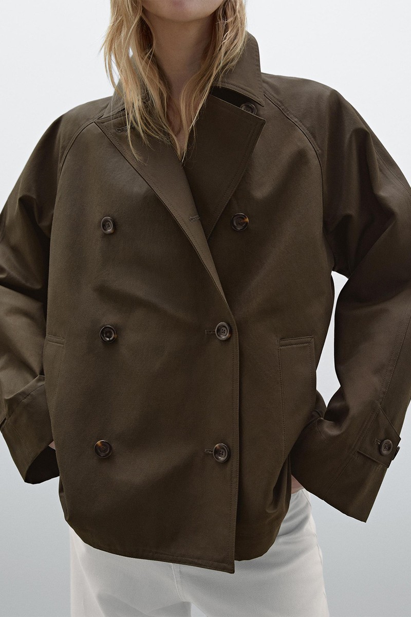 Short Water-Repellent Cape Trench Coat from Massimo Dutti