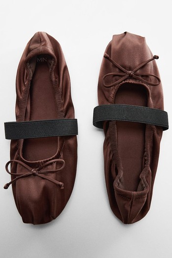 Elastic Satin Ballerinas from Mango