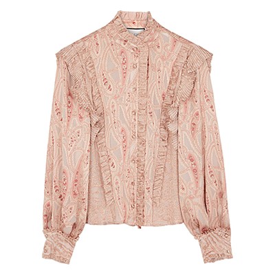 Elina Paisley-Devoré Satin Blouse from Alexis