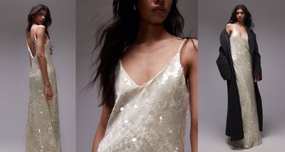 Sequin Maxi Slip Dress