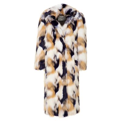 Oversized Patchwork-Effect Faux Fur Coat from Givenchy
