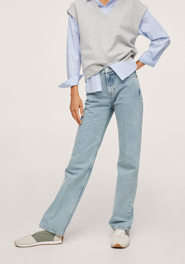 Straight-Fit Decorative Rips Jeans from Mango