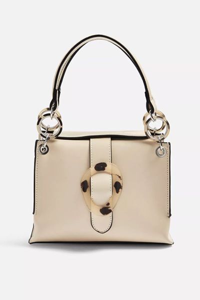 Cream Buckle Shoulder Bag