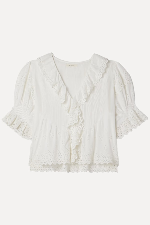 Henri Ruffled Pintucked Top from Dôen