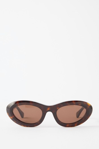 Bombe Round Tortoiseshell-Acetate Sunglasses from Bottega Veneta