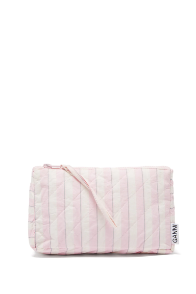 Striped Organic-Cotton Wash Bag from Ganni