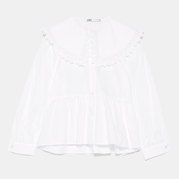 Poplin Blouse With Peter Pan Collar from Zara