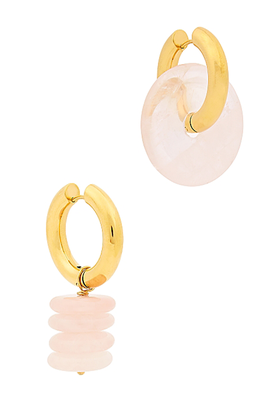 Asymmetric 24kt Gold-Plated Hoop Earrings from Timeless Pearly