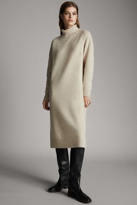 High Neck Cashmere Wool Dress from Massimo Dutti