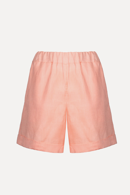 Peach Linen Shorts  from Woera