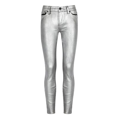 Silver Coated Skinny Jeans from Paige Verdugo