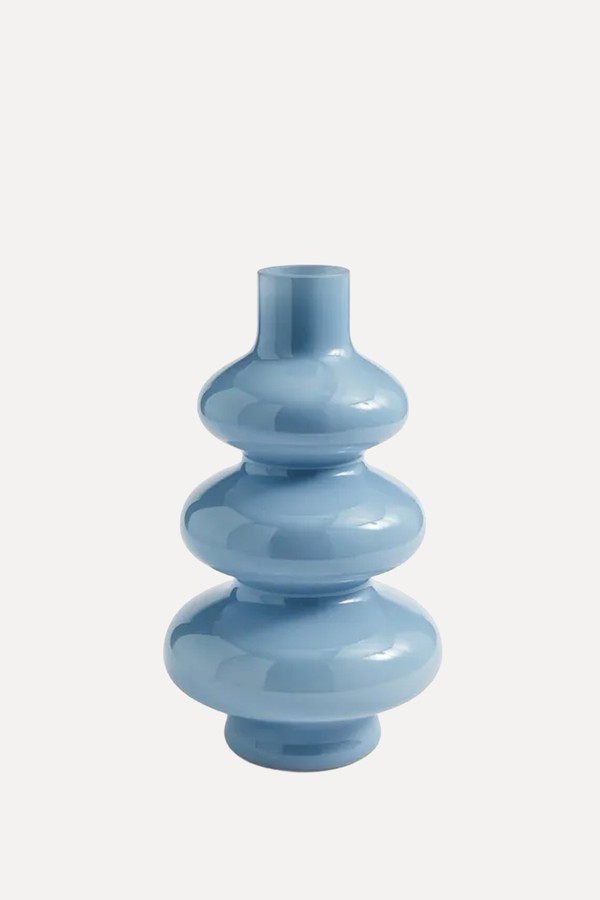 Elements Abstract Blue Glass Vase