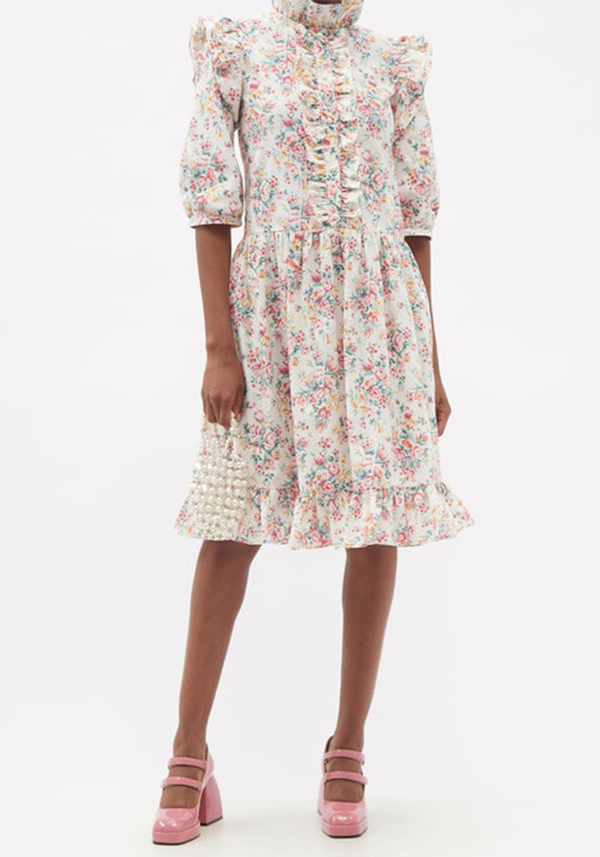 Ruffled Floral-Print Cotton-Canvas Dress from Batsheva