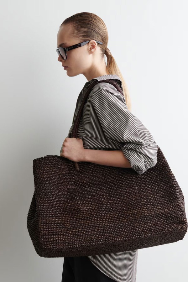 Oversized Hand-Woven Raffia Tote Bag from COS