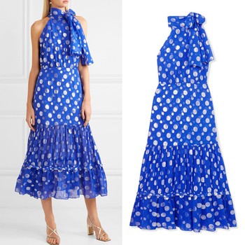 Eleanor Polka-Dot Fil Coupé Silk-Chiffon Midi Dress from Rixo