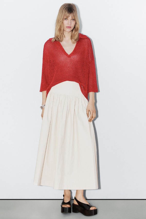 Lopen Open-Knit Sweater With Polo Collar from Massimo Dutti