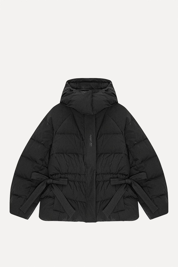 Oversized Tech Seersucker Puffer Jacket from GANNI