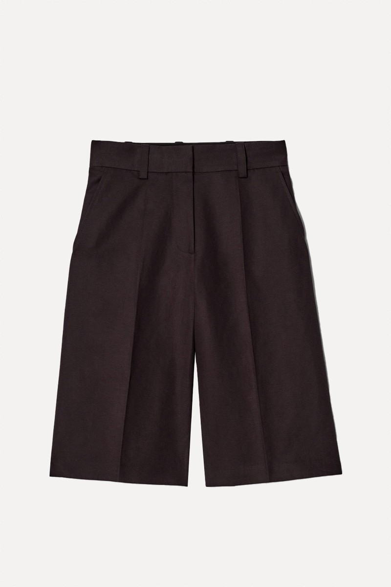 Tailored Linen-Blend Longline Shorts from COS