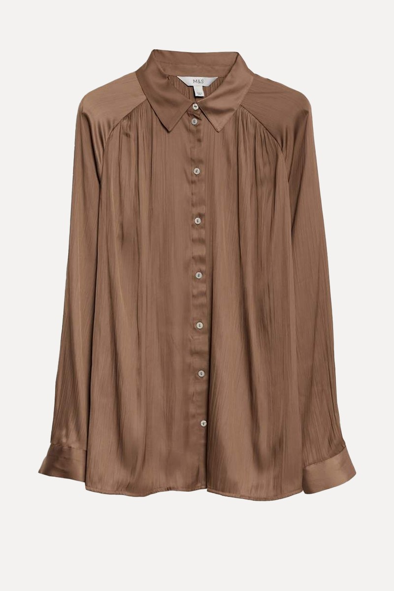 Pleated Collared Shirt