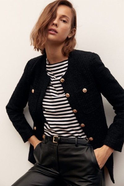 Tweed Cotton Jacket from Mango