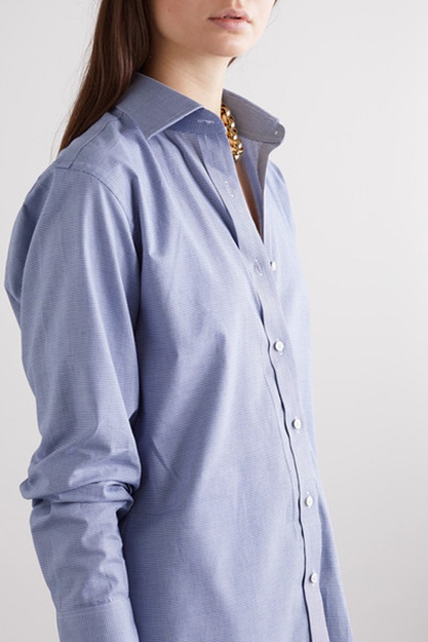 + NET SUSTAIN Houndstooth Brushed-Cotton Shirt from Emma Willis