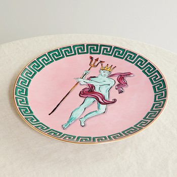 Il Viaggio Di Nettuno Gold Plated Porcelain Charger Plate from Ginori & Luke Edward Hall