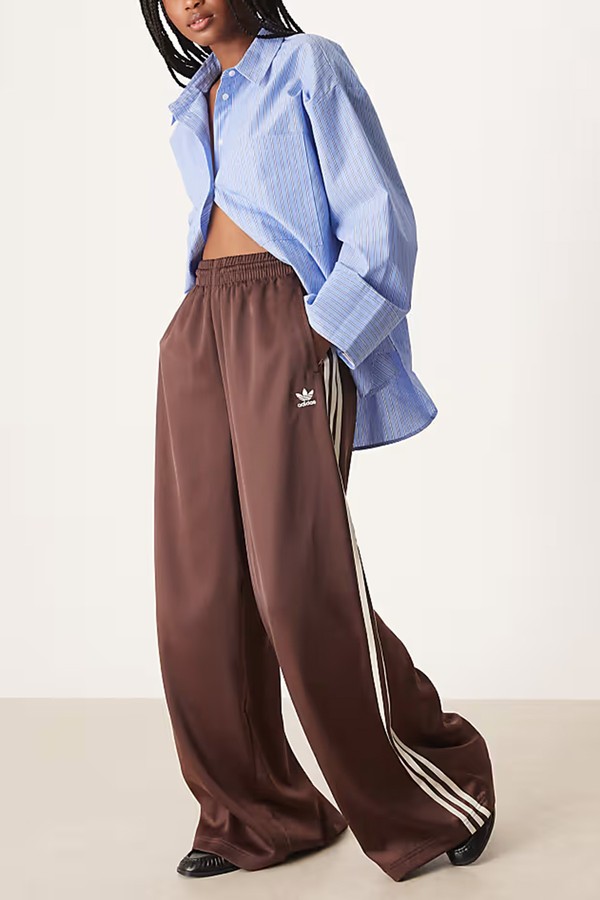 Originals Wide Leg Satin Joggers from Adidas