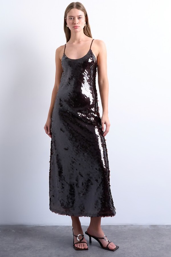 Sequin Maxi Slip Dress 