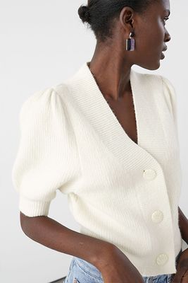 Puff Sleeve Wool Blend Cardigan from & Other Stories
