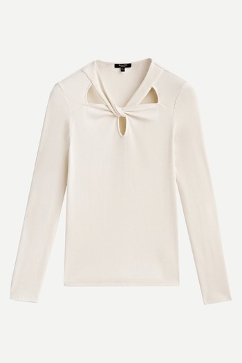 Ribbed Cut-Out T-Shirt from Massimo Dutti