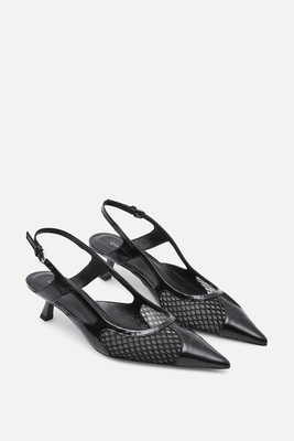 Pointed Mesh Slingback Kitten Heels  from COS