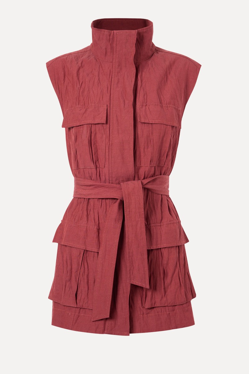 Waistcoat With Wrinkled Effect Pockets