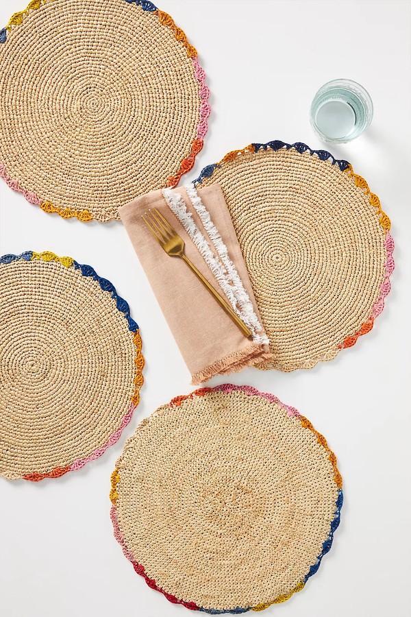 Set Of 4 Aura Raffia Placemats from Payton James