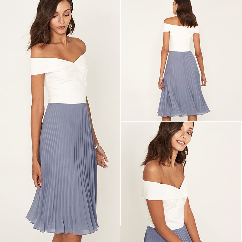 Bardot Pleated Dress