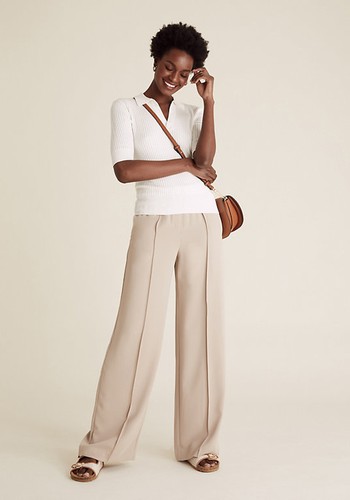 Wide Leg Relaxed Trousers from M&S