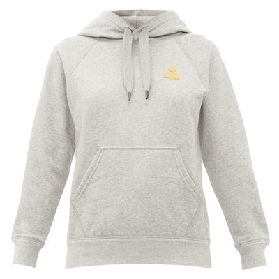 Flocked Logo Cotton-Blend Hooded Sweatshirt from Isabel Marant Étoile