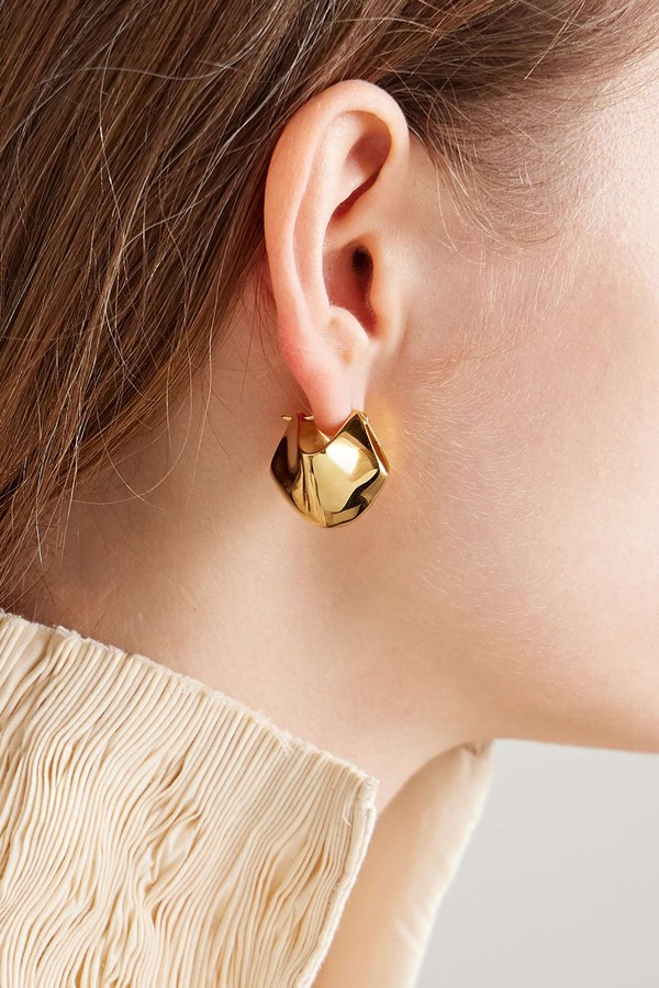 Lotus Small Gold-Plated Earrings from Khaite