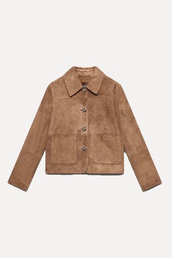 Tan Suede Pocket Detail Jacket from Mint Velvet