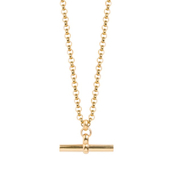 Medium Gold T-Bar On Chunky Gold Belcher Chain from Tilly Sveaas