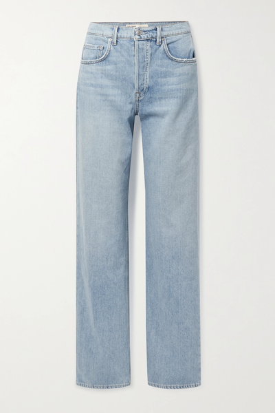 Brooklyn Distressed High-Rise Straight-Leg Jeans from Grlfrend