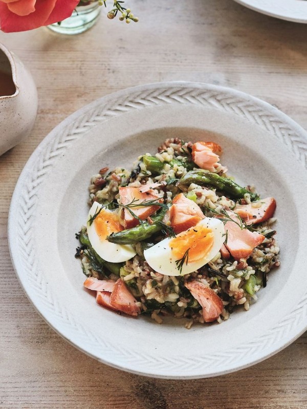 Hot-Smoked Salmon, Rice & Asparagus Salad