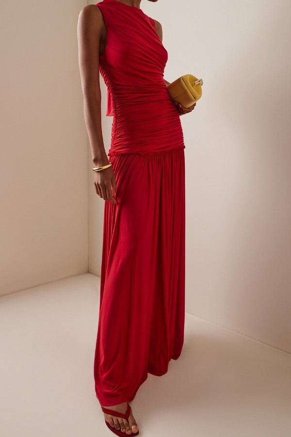 Alina Ruched Jersey Maxi Dress from Siedrés