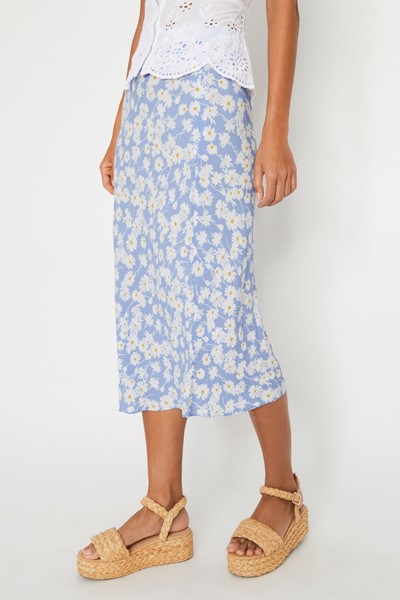 Daisy Midi Slip Skirt from Warehouse